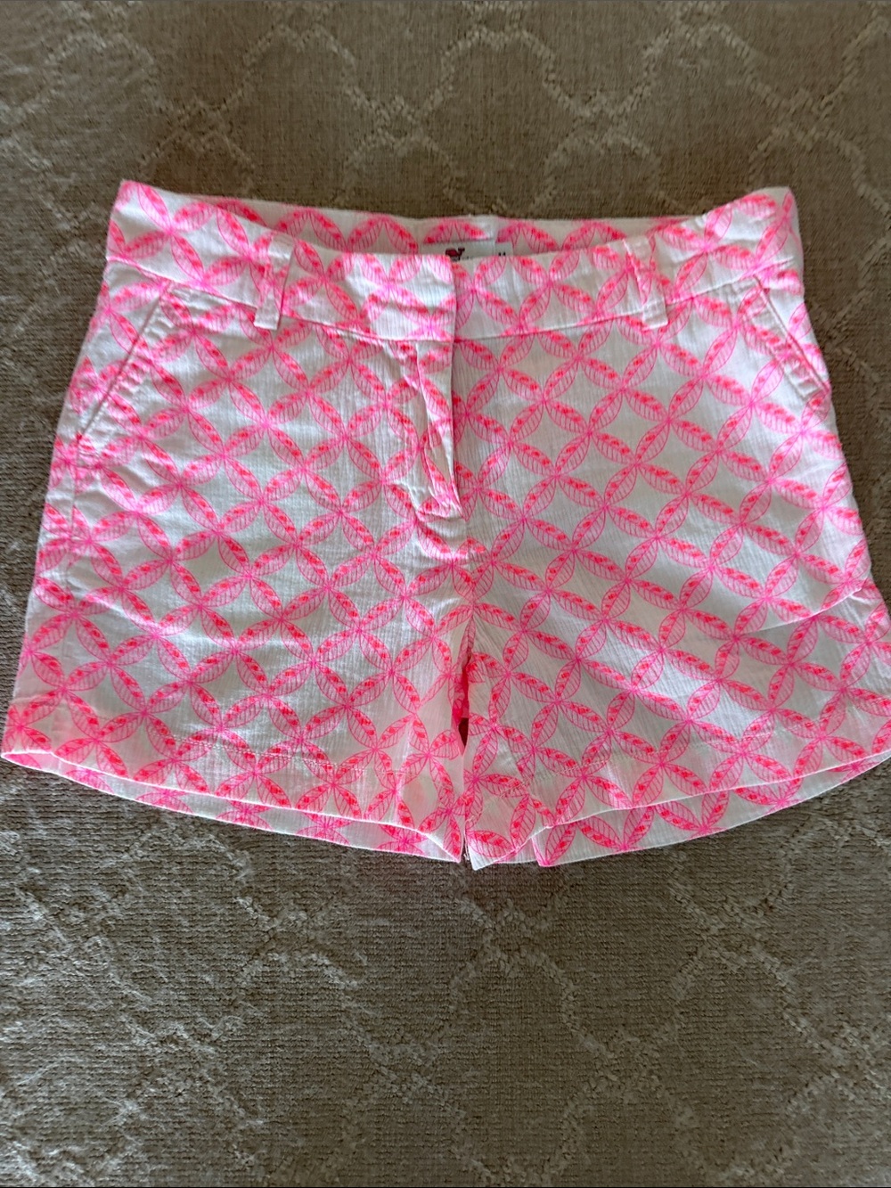 Vineyard Vines Pink and White Patterned Bermuda Shorts